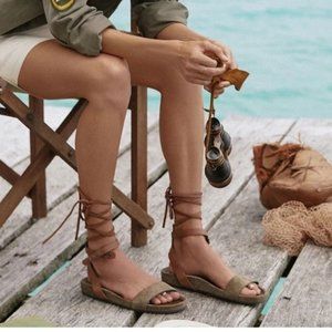 Spell & The Gypsy Collective Olive Wrap Suede Sandals - Sz. 36 - NEW